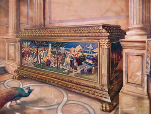 Hochzeitstruhe oder Cassone. Italienisch