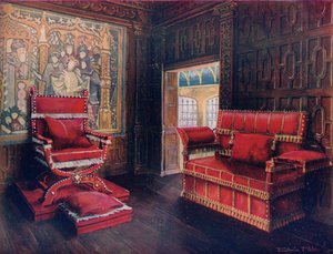 Gepolsterter Stuhl und Couch mit verstellbaren Enden von Edwin John Foley