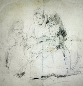 Eine Mutter mit zwei Kindern von Edwin Landseer