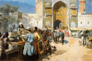 Ein Freiluftrestaurant, Lahore von Edwin Lord Weeks