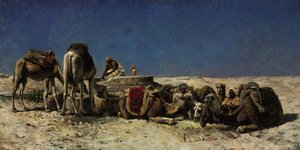 Kamele neben einer Zisterne von Edwin Lord Weeks