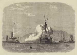 Schießversuche gegen HMS Glatton in Portland Roads von Edwin Weedon