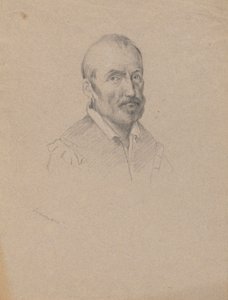 Porträt eines Mannes, Skizze für die Unterzeichnung des Vertrags in der Kabine der Mayflower von Edwin White