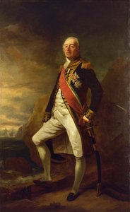 Porträt von Vizeadmiral James Saumarez (1757-1836), erster Baron von Saumarez, bekannt für seinen Sieg in der Schlacht von Algeciras (in der Bucht von Gibraltar) im Jahr 1801 von Edwin Williams