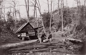 Eine Union Station am James River zur Gewinnung von Schießpulver aus konföderierten..., 1864