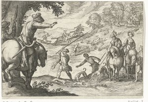 Landschaft mit Hasenjagd von Egbert Jansz.