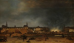 Die Explosion des Pulvermagazins in Delft, 12. Oktober 1654 von Egbert Lievensz. van der Poel