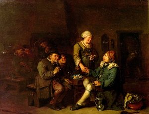 Innenraum einer Taverne mit Rauchern von Egbert van the Elder Heemskerck