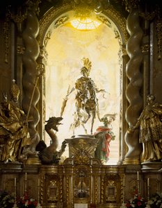 Sankt Georg und der Drache Kirche der Heiligen Georg und Martin von Architekt Cosmas Damian Asam (1686-1739) und Egid Quirin Asam (1692-1750). 1716-1751 Weltenburg, Deutschland von Egid Quirin Asam