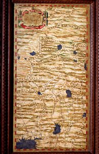 Der Indostan (Hindustan) am oberen Ganges. Karte erstellt von Egnazio Danti (1536-1586), Mathematiker, Kosmograph und italienischer Architekt. Um 1567. Florenz, Palazzo Vecchio, Sala del Mappamondo