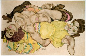 Gekrümmte Frauen. Zeichnung von Egon Schiele von Egon Schiele