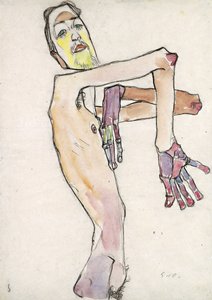 Erwin Dominik Osen als Akt mit verschränkten Armen von Egon Schiele