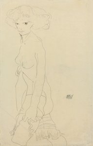 Weiblicher Akt; Mädchenakt, 1911 von Egon Schiele
