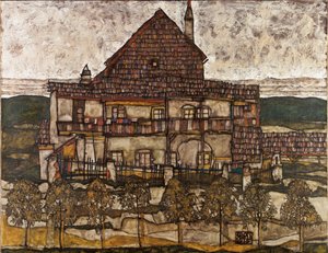 Haus mit Schindeldach Altes Haus II, 1911 von Egon Schiele