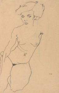 Kniende weibliche Aktfigur von Egon Schiele