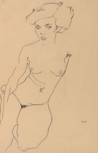 Kniender weiblicher Akt von Egon Schiele