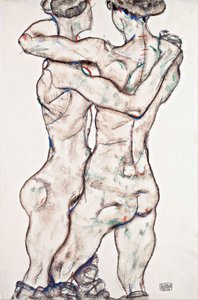 Umarmende nackte Mädchen von Egon Schiele