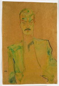 Akt auf farbigem Stoff, 1911 von Egon Schiele