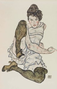 Sitzende Frau mit angezogenen Beinen, 1917 von Egon Schiele