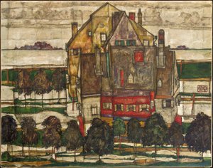 Einzelne Häuser (Häuser mit Berg) 1915