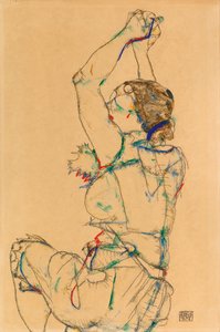 Frau mit erhobenen Armen, 1914 von Egon Schiele