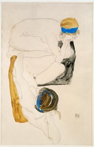Zwei liegende Figuren von Egon Schiele