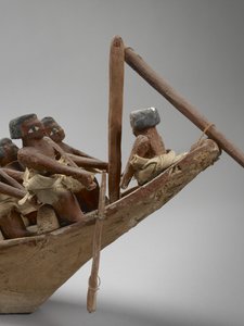 Modell eines Grabbootes, aus Beni Hasan, wahrscheinlich Mittleres Reich, ca. 2060-1786 (Detail) von Egyptian