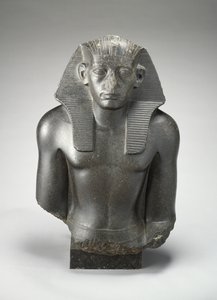 Männlicher Kopf und Torso einer sitzenden Statue von König Sesostris III. von Ägypten von Egyptian 13th Dynasty