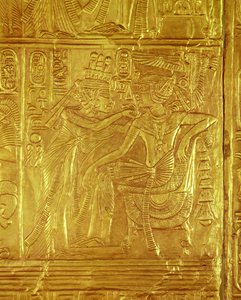 Detail vom Goldenen Schrein, aus dem Grab von Tutanchamun (ca. 1370-1352 v. Chr.) Neues Reich