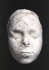 Männliche Maske, möglicherweise eine Bildhauerstudie, aus Tell El-Amarna, ca. 1353-1295 v. Chr. (Gips)