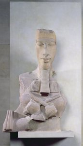 Osiridensäule von Amenophis IV. (Echnaton) aus Karnak, Amarna-Periode, Neues Reich, ca. 1353-37 v. Chr. (Sandstein) von Egyptian 18th Dynasty