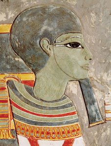 Bemaltes Relief des Gottes Ptah im Tal der Könige, aus dem Grab von Horemheb