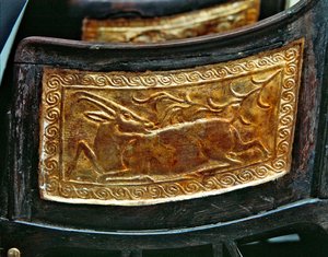 Tafel von einem Kinderstuhl, aus dem Grab von Tutanchamun, Neues Reich von Egyptian 18th Dynasty