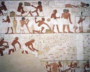 Töpfer und Arbeiter, Fresko, Kapelle, Grab des Rekhmire (TT100), Scheich Abd el-Qurna, Theben (Unesco-Welterbeliste)