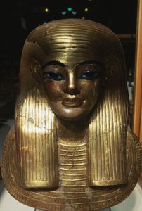 Yuyas Totenmaske, aus dem Grab von Yuya Tjuya, Tal der Könige, Ägypten, ägyptische Zivilisation, Neues Reich, Dynastie XVIII