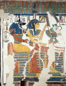 Anubis, Osiris und Nefertari, aus der zweiten Kammer des Grabes von Nefertari (Detail)