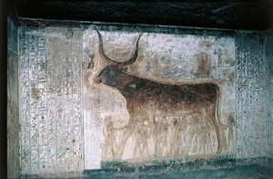 Ägypten, Luxor, Tal der Könige, Grab von Sethos I., Innenfresken, die Göttin Nut als Kuh darstellend