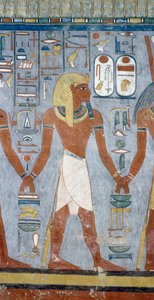 Männliche Figur, Detail der Fresken in der Grabkammer des Grabes von Ramses I., Tal der Könige, Luxor, Theben (Unesco-Welterbeliste)