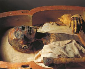 Mumie von Ramses II. (ca. 1297-1213 v. Chr.), Detail von Egyptian 19th Dynasty