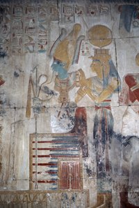 Bemaltes Relief, Kapelle des Osiris, Tempel von Seti I von Egyptian 19th Dynasty