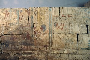 Relief aus dem Grab von Netcherouymes, hoher Beamter von Ramses II., Saqqara, Ägypten, ägyptische Zivilisation, Neues Reich, Dynastie XIX von Egyptian 19th Dynasty