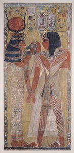 Die Göttin Hathor legt das magische Halsband auf Seti I, aus dem Grab von Seti I im Tal der Könige, Neues Reich