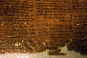 Der Papyrus der Streiks: Verwaltungsdokument, in dem die Streiks während der Herrschaft von Ramses III (1186-1070 v. Chr.) in Deir el Medina aufgezeichnet sind. Die Stadtarbeiter unterbrachen ihre Arbeit, als sie ihre Essensrationen nicht erhielten. Ägypti von Egyptian 20th Dynasty