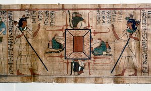 Ägyptische Antiquität: See des Feuers zur Hölle. Papyrus aus einem Totenbuch. 21. Dynastie von Egyptian 21st Dynasty