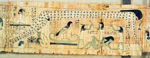Grabpapyrus von Djedkhonsouefankh, der Geb und Nut darstellt, Dritte Zwischenzeit