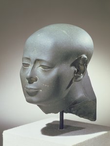 Kopf von Wesirwer, Prophet von Montu, aus dem Cachette im Bezirk von Amun, Karnak, Spätzeit von Egyptian 30th Dynasty