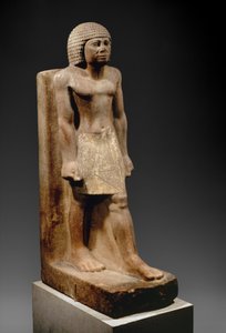 Schreitende Figur, ca. 2575-2465 v. Chr. (bemalter Quarzit) von Egyptian 4th Dynasty