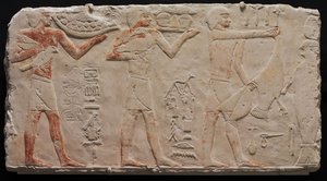 Relief von drei Opferträgern, aus Saqqara, ca. 2311-2281 v. Chr. von Egyptian 6th Dynasty