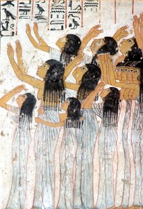Altes Ägypten, Malerei, Fresko, Klagende Frauen in der Trauerprozession, Grab von Ramose, Theben