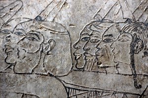 Altes Ägypten, Wandmalerei, asiatische Gefangene, Amarna-Stil, Grab von Ramose, Tal der Adligen, Theben